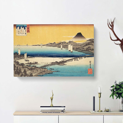 Long Bridge Of Seta by Utagawa Hiroshige - Wrapped Canvas Print