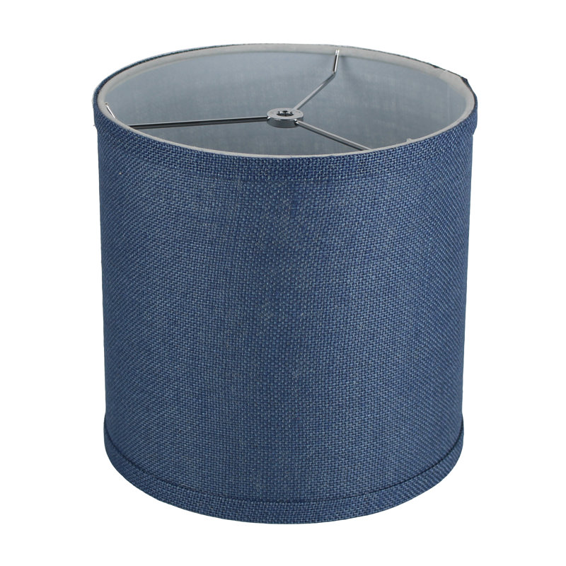 Abat-jour tambour en acrylique classique Ganya (araignée), Bleu denim, H 7 po x l 8 po x P 8 po