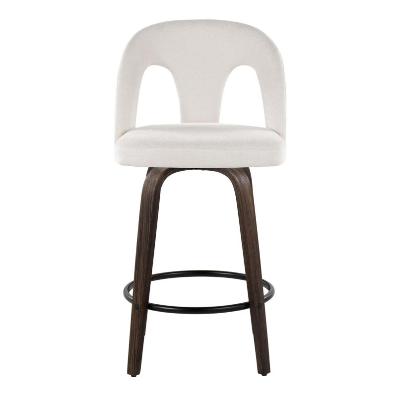 Ensemble de tabourets de bar pivotant contemporain à hauteur fixe, Blanc