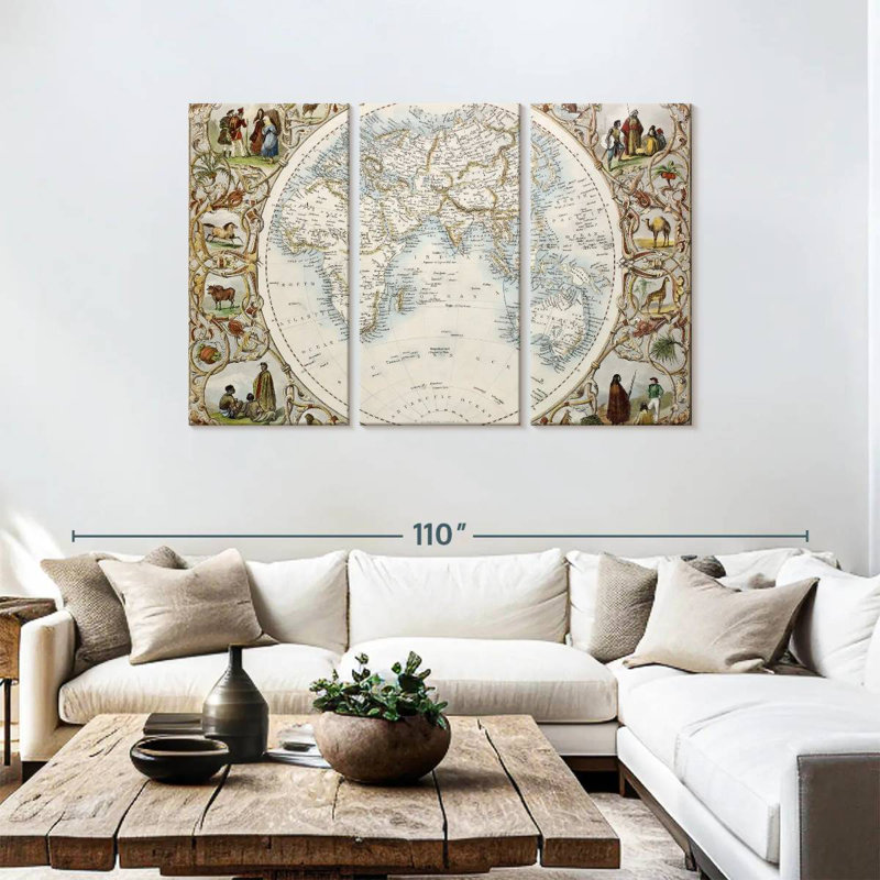 Keiri World Atlas, 48" H x 74" W