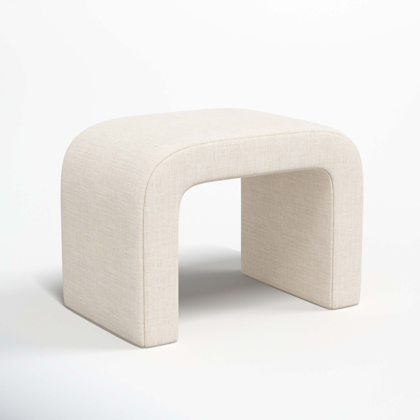 Barley 28" Ottoman, Classic Talc Linen