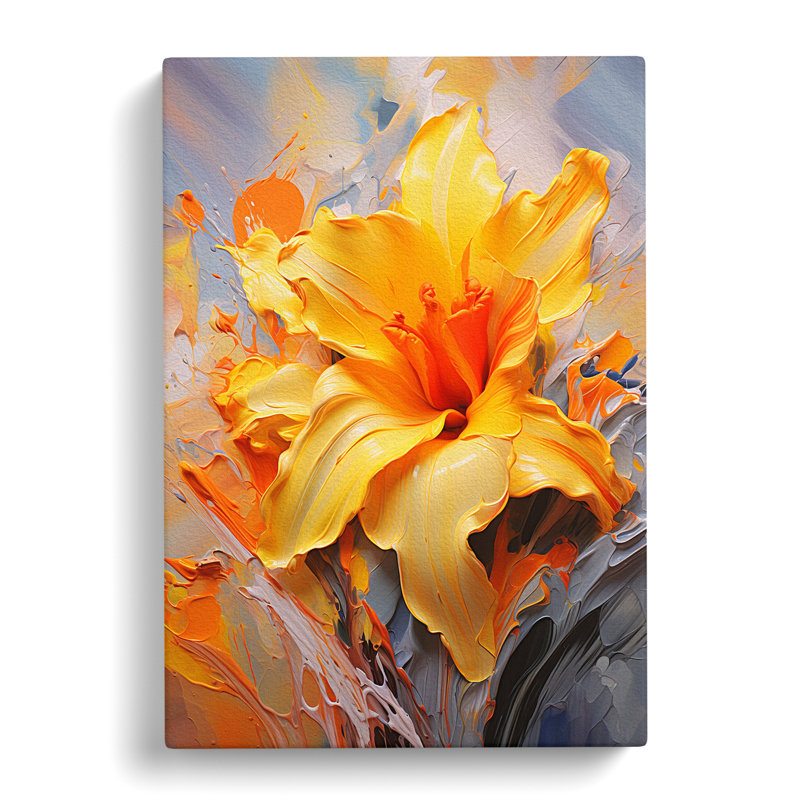 Daffodil Flower Action Painting No.2 - Print, 60cm H x 40cm W x 3cm D