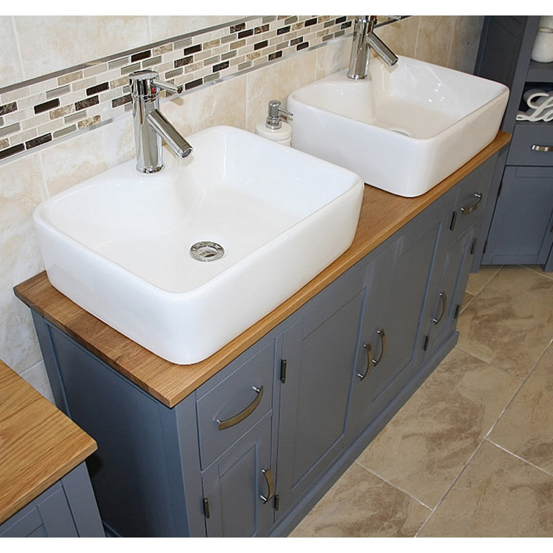 Jerell 1230mm Double Bathroom Vanity with Vessel Ceramic Basin