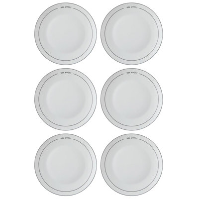 Elegant Service Plate Set (6 Pieces), 100% Porcelain, 10.6 x 10.6 x 0.8 inches | Dishwasher Safe, Perfect for Entertaining & Daily Use | Durable, Stylish Design for Any Occasion