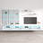 126" Modern Floating Wall Mounted Entertainment Center with 16-Color LED Lighting, High Gloss Finish-2123668008