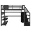 Lit mezzanine double avec escalier et garde-robe-295210303