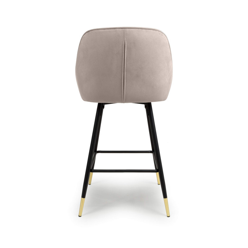Adedeji Upholstered Counter Stool with Metal Frame, Mink