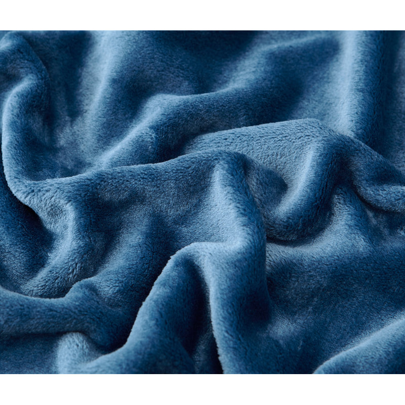 Solid Fleece Blanket, Medium Gray, Queen