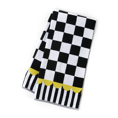 Black White Checkered Bath Towels