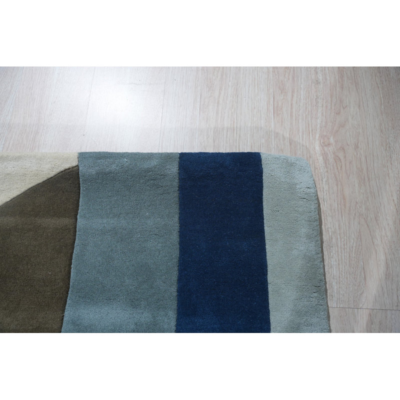 Tapis multicolore en laine touffeté à la main Eyvind, Rectangulaire 8 pi x 10 pi