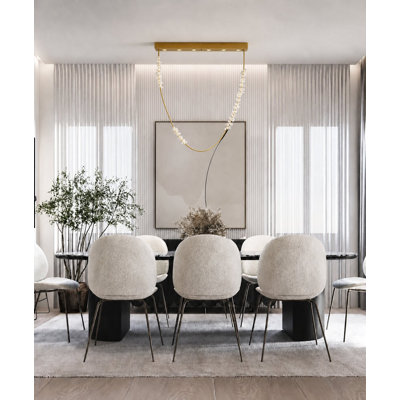 Modern 10 Light Gold LED Chain Chandelier