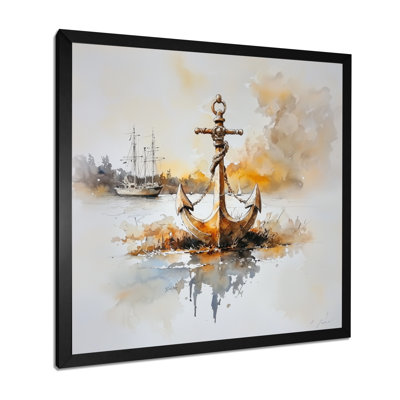 Ancre et bateaux de pirate - salon d'art mural côtier