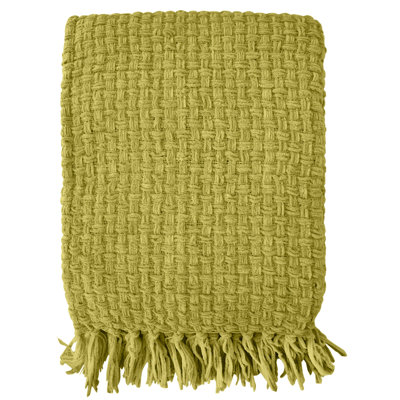 Jeté en chenille façon vannerie