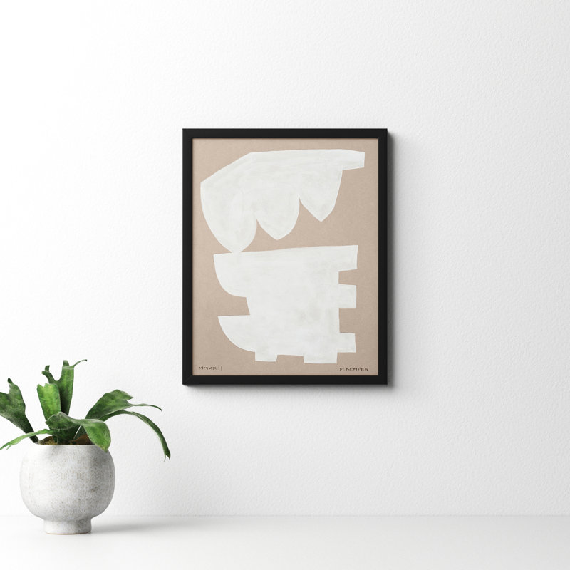 Modules In White 1 by Michael Kempen, Black Framed, 16" W x 20" H
