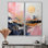 Or et rose liquide moderne formes III - décoration murale moderne or