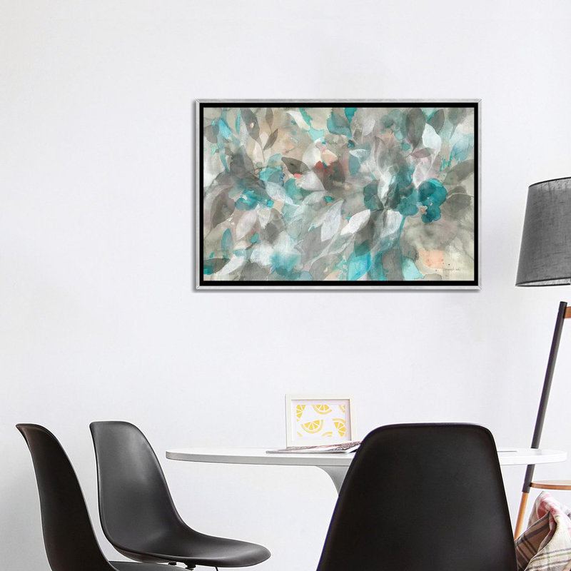 "Zen Forest II" par Nan, reproduction d’art, Toile avec cadre argenté, Pas de tapis, H 32 po x l 48 po x P 1,5 po