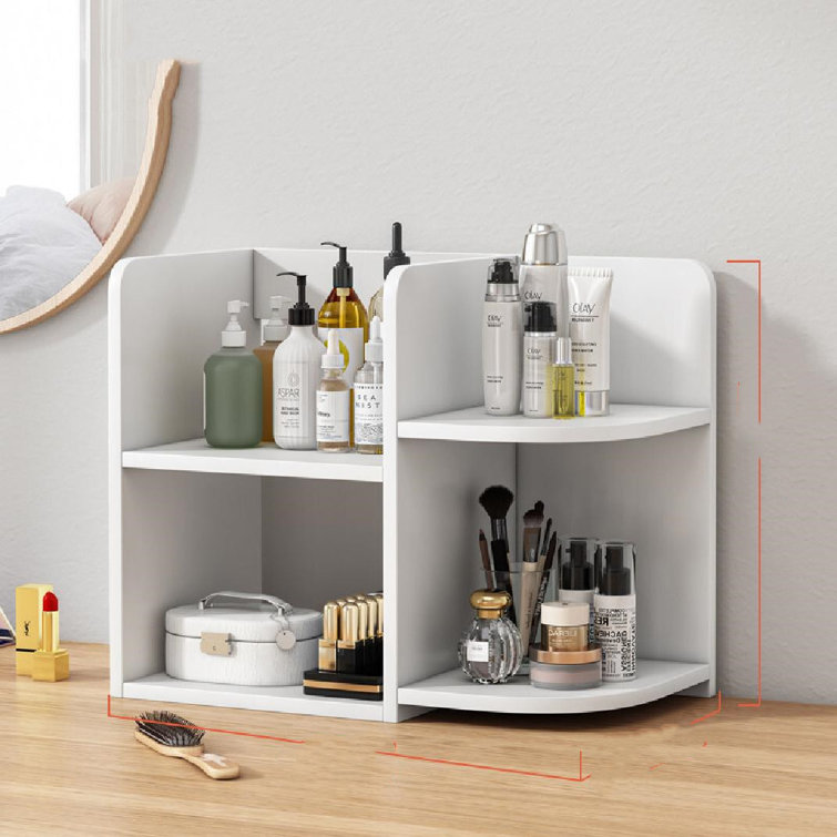 mDesign Plastic Bathroom Stackable Corner Organizer Shelf