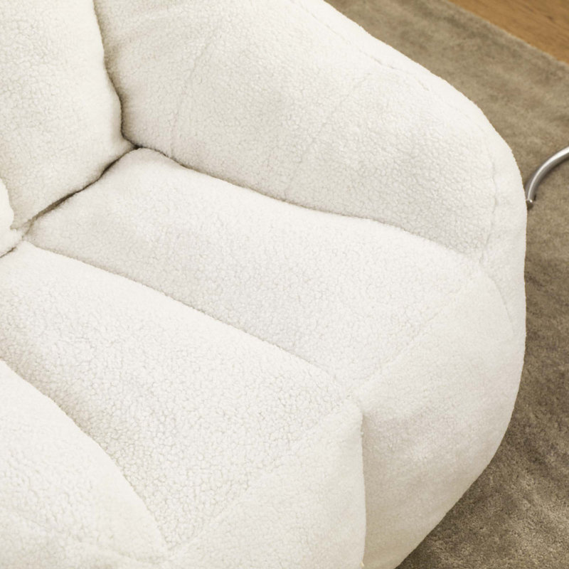 Fauteuil à billes Fluffy Fluffy, Teddy blanc