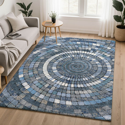 Premium Machine Washable Mayfield AMF2216 geometric Rug