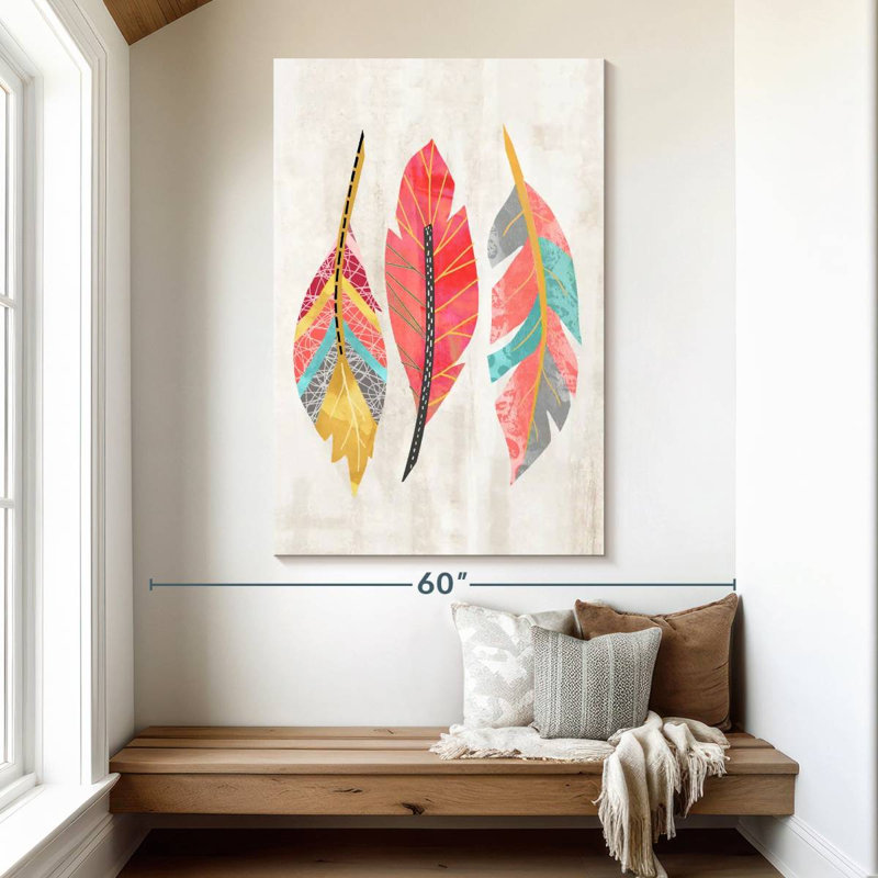 Kerner Feather Trio, 51" H x 34" W