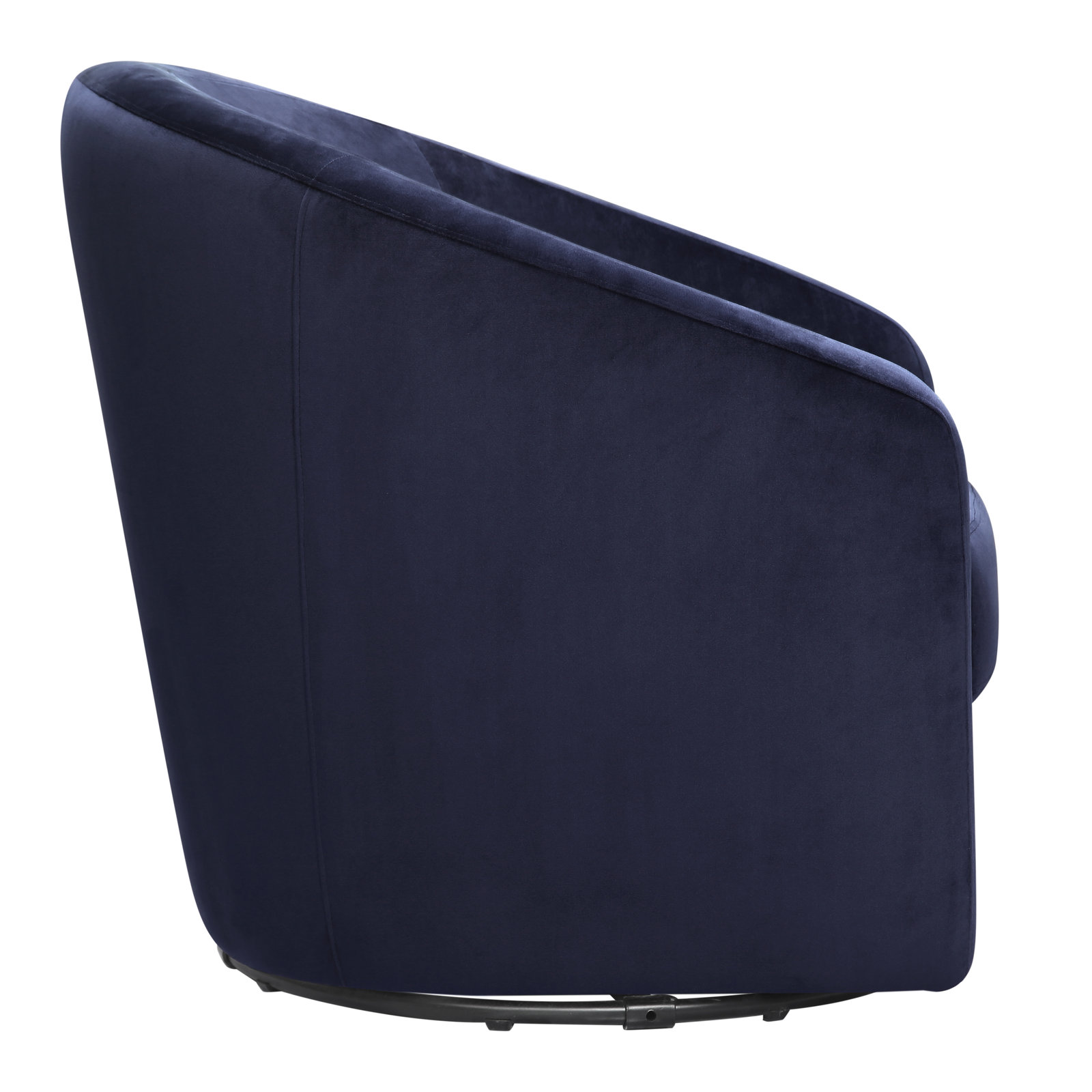 Madison Swivel Glider, Navy Blue Microsuede Fabric, Black