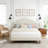 Upholstered Platform Bed with Adjustable Headboard,Linen Fabric Padded-1423972818-1423972823