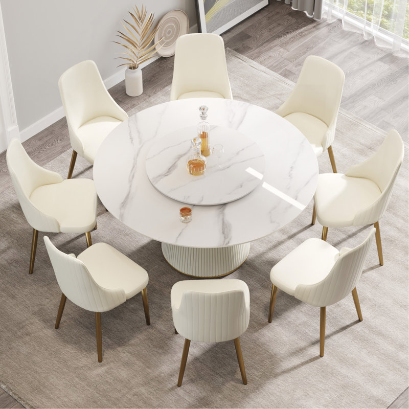 Table de salle à manger 59,05 po Modern, Blanc
