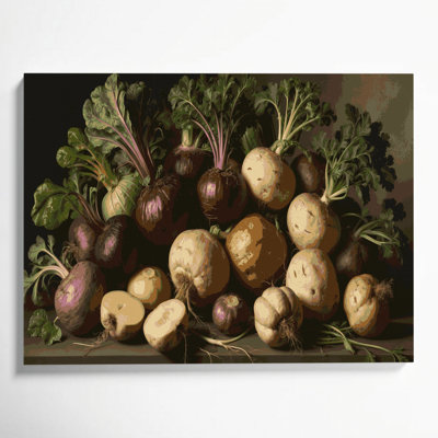 Légumes, art mural sur toile brun Rutabaga