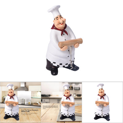 Mignonne figurine de chef décorative rétro décorations de cuisine pour restaurant, artisanat en résine #E