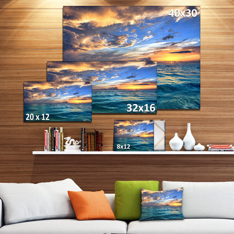 Exotic Tropical Sunset Beach Canvas Print, 20" x 12"