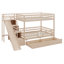 Lit superposé avec escalier de rangement, glissade et 2 tiroirs, lit superposé en bois avec garde-corps, aucun sommier nécessaire-853516720
