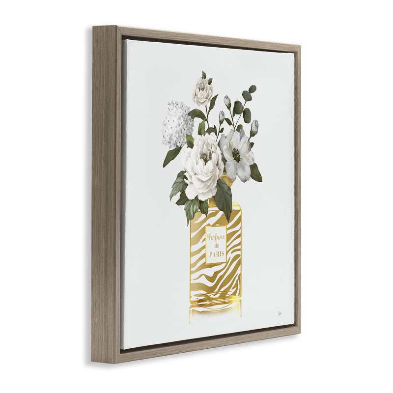 Cadre flottant chic avec bouquet de parfums, design par Nan, Cadre flottant orme Montalcino, H 18 po x l 18 po