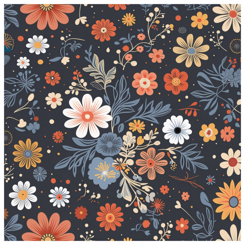 Coussin Floral, 18 x 18 inches