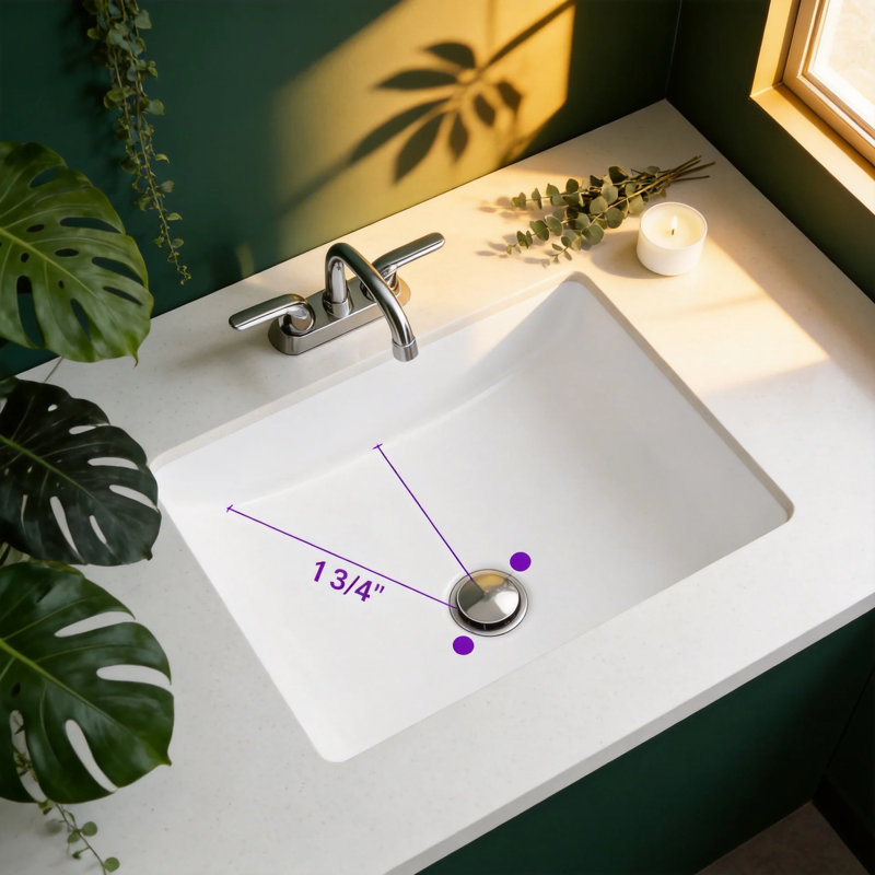 Lavabo de salle de bain rectangulaire en céramique blanche à encastrer sous plan, 21,5 po x 15 po, avec trop-plein et bonde de 1,75 po, pour salles de bain modernes