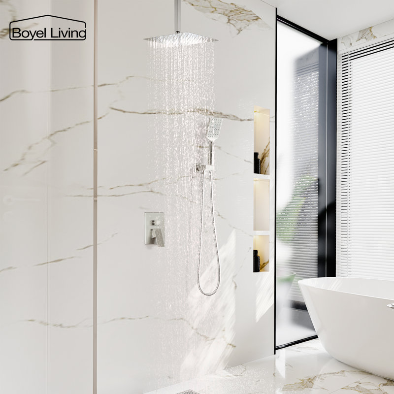 Système de douche complet avec valve brute, Nickel brossé