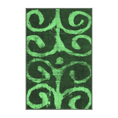 Washable Abstract Indoor Rug