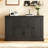 47" Buffet Cabinet With Storage,Large Sideboard Buffet With Drawers And Adjustable Shelves, Rustic Coffee Bar Cabinet For Kitchen, Black-1352790892