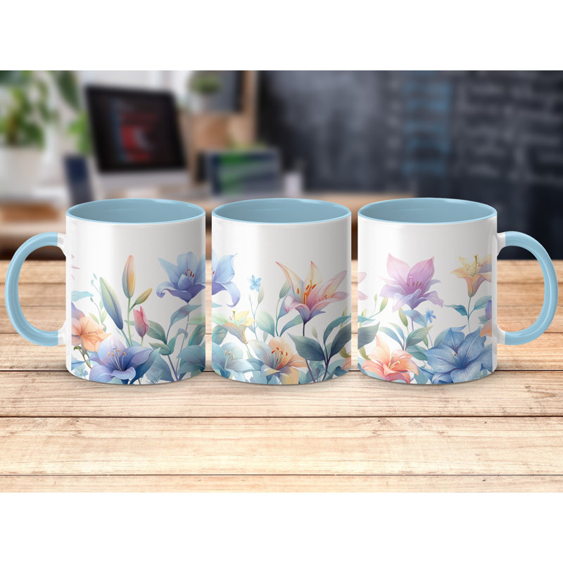 Ceramic Coffee Mug, Light Blue