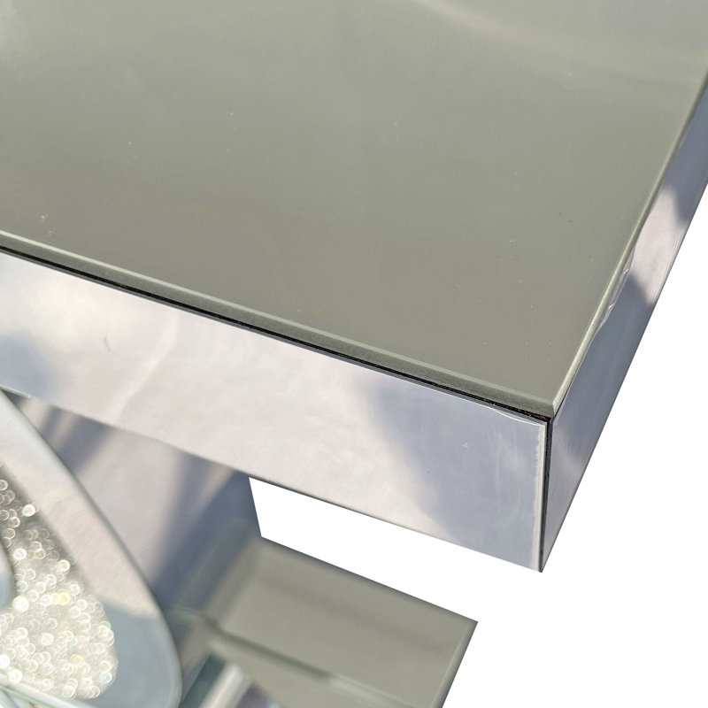 Grande console en forme de miroir en forme de losange concassé pour un couloir et un salon