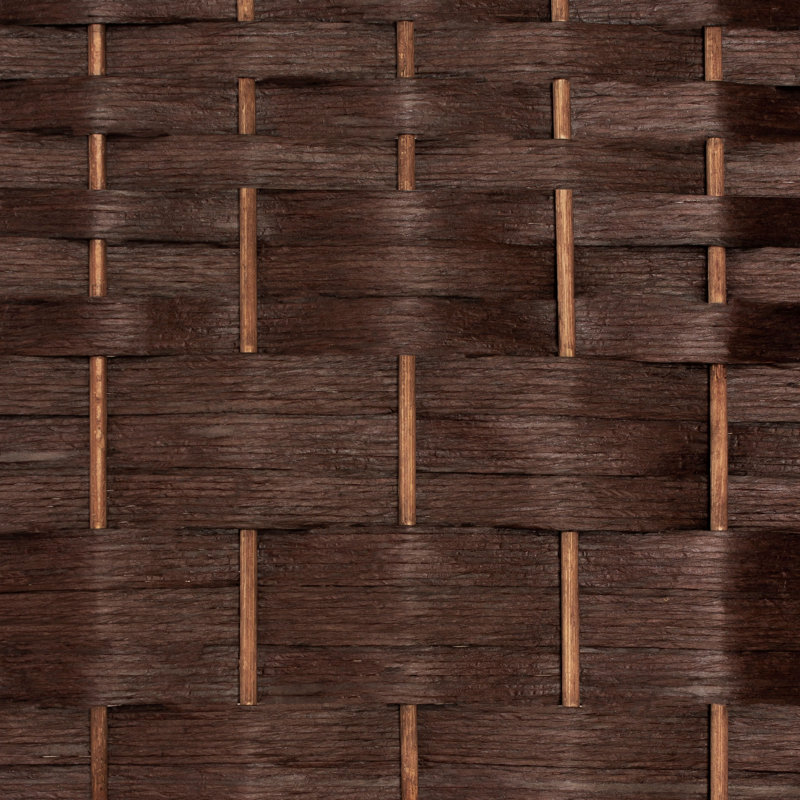 Paravent Short Diamond Weave, 2 pi, 8, Café noir