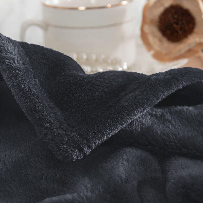 Aspire Homeware Ultra-Soft Hotel Quality Reversible Plain Weave Fleece Throw Blanket, Double (150cm W x 200cm L), Grey
