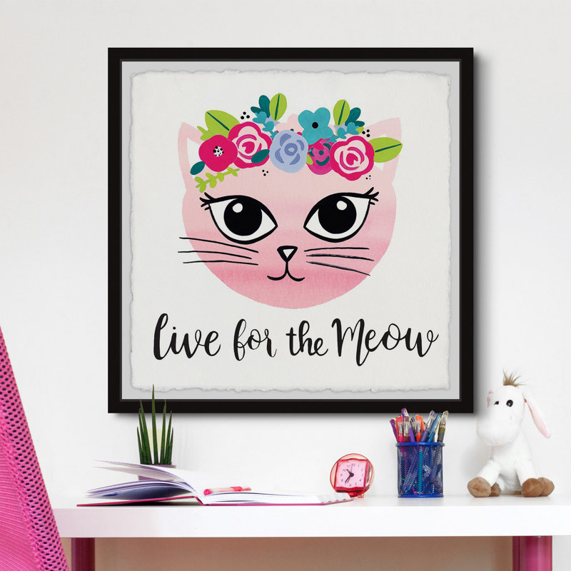Chevonne «Live for the Meow», art encadré, H 18 po x l 18 po x P 1,5 po