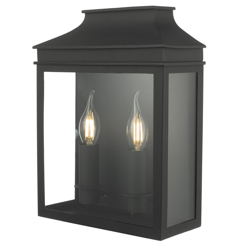 Aagman 2 - Bulb Outdoor Wall Lantern, Black