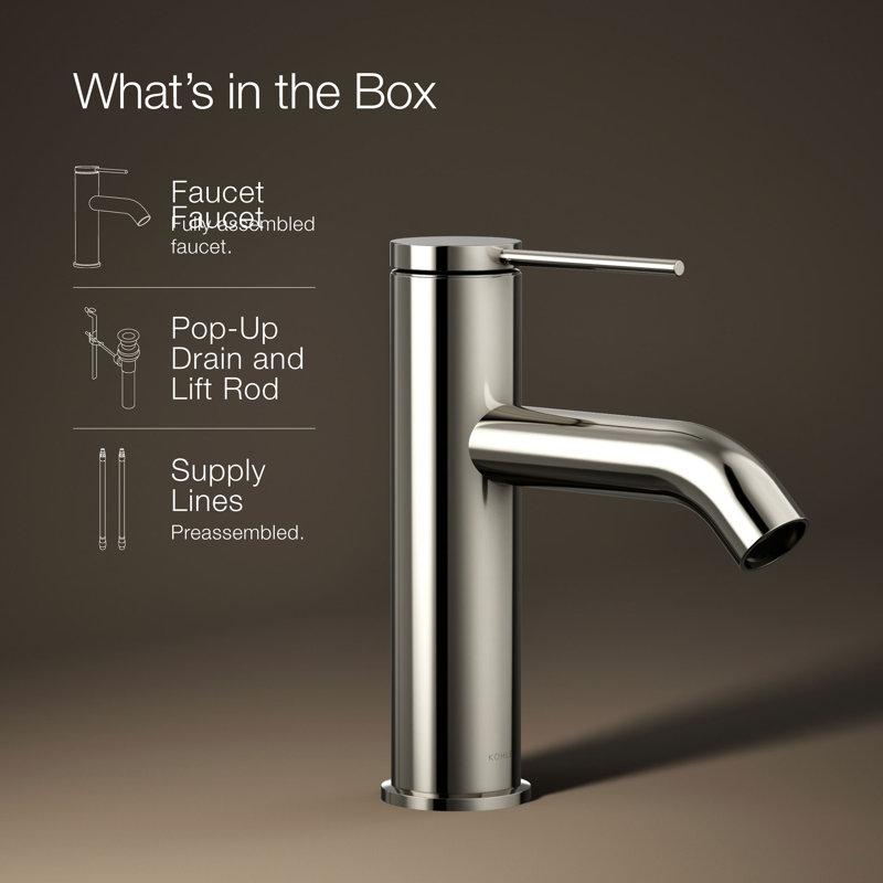 Components Single-Handle Bathroom Sink Faucet, Polished Nickel