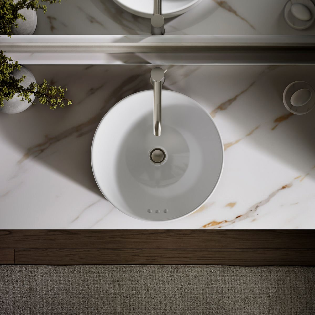 Vox Round Vessel Bathroom Sink, White
