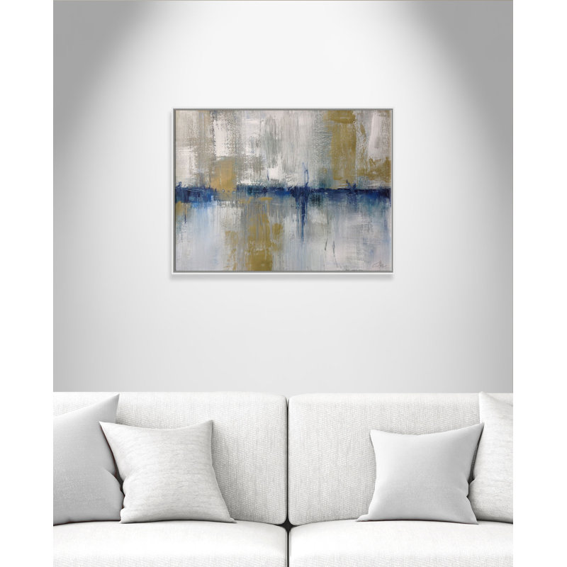 Horizon dans la brume - reproduction d'art sur toile, H 30 po x l 40 po x P 2 po, Blanc