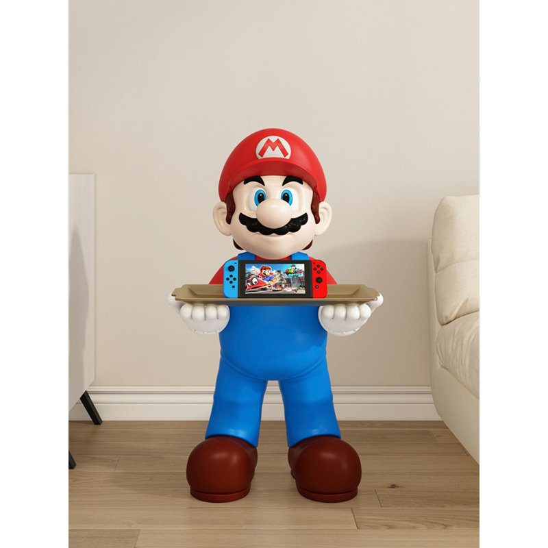 Figurine contemporaine en résine avec plateau