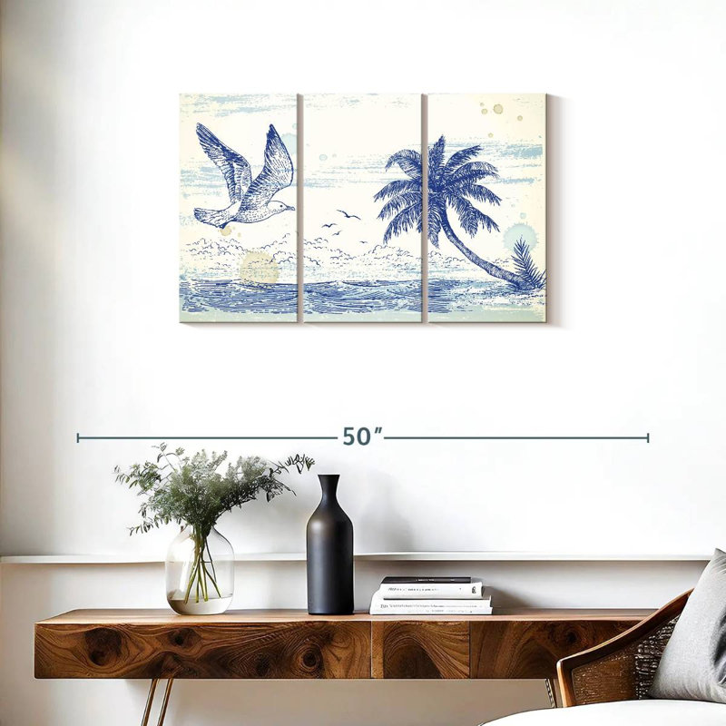 Brampt Summer Beach Drawing, 20" H x 33" W