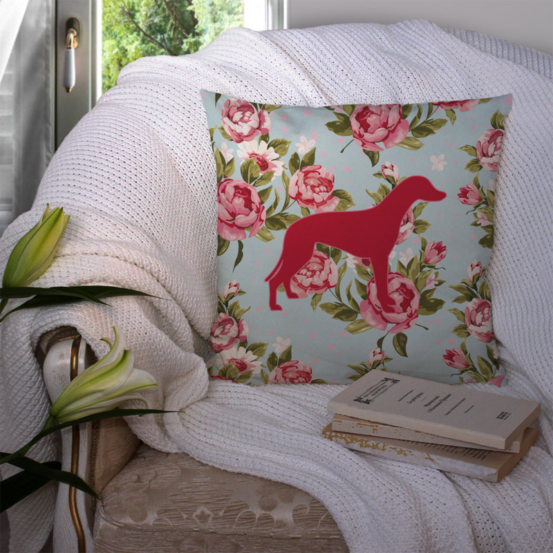 Coussin décoratif intérieur/extérieur bleu beige bleu élégance lévrier shabby, H 14 po x l 14 po x P 4 po