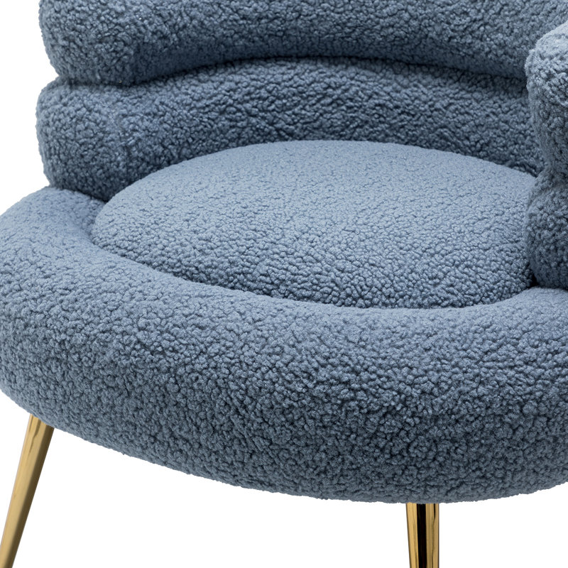 Fauteuil demi-tonneau 30,7 po Marsden, Polyester bleu